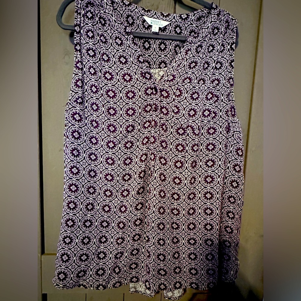 Market & Spruce Purple sleeveless shirt.